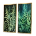 thumbnail image 3 of Designart "Green Fern Fonds Nature s Elegance IV" Floral Framed Wall Art Set Of 2 - Green Floral Framed Canvas Set For Living Room Decor, 3 of 7