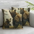 thumbnail image 3 of Qinduosi Set of Forest Trees Field Retro Brown Wood Decorative Throw Pillow Cover Case Home Living Room Bed Sofa Car Linen Square Inches, 3 of 5