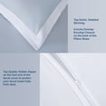 thumbnail image 4 of THE COTTON & SILK 100% Luxury Long-staple Cotton Duvet Cover Set (1 Duvet Cover, with Corner Ties and Hidden Zipper Closure, 2 pillow shams), Queen Size, Misty Blue + White, 4 of 5