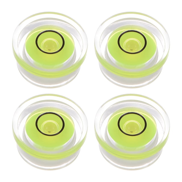Unique Bargains 4 Packs Round Bubble Level 16x7.5mm Mini Circular Bullseye Spirit Levels for Leveling Camera Tripod Telescope, Lime