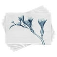 thumbnail image 1 of Ambesonne Flower Place Mats Set of 4, Uv Style X-ray Plant Motif, Standard Size, Teal White, 1 of 6