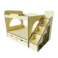 thumbnail image 3 of Almencla 1/12 Dollhouse Bunk Bed with Ladder Simulated Miniature Bedroom Furniture Wooden Mini Bed for Architectural Decoration Layout, 3 of 8