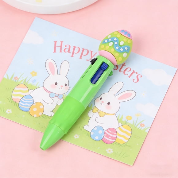 Yusimy Push Four-Color Creative Pen Easter Cute Push Handmade Journal Pen
