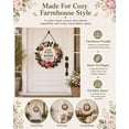 thumbnail image 4 of 1PC "May God Bless This Home" Floral Doorplate - A Heartfelt Blessing For Every Family, Farmhouse Round Floral Welcome Door Sign, Rose Wreath Wall Art Decor, Christian Front Door Hanger(7.9"), 4 of 8
