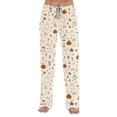 thumbnail image 5 of QWKLEAJ Halloween Pajama Pants Women Loose Wide Leg Lounge Pants Elastic Waist Sleepwear Holiday Party Bottoms Novelty Print Trousers Cozy Home Wear Fall Autumn Nightwear, 5 of 5