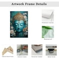 thumbnail image 6 of Blue Buddha Canvas Wall Art Buddha Head & Lotus Flower Painting Prints Zen Pictures Buddhist Spiritual Artwork for Yoga Spa Meditation Room Framed(Picture-4, (12.00" x 18.00")), 6 of 6