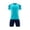 Blue, variant on Odeerbi Kids Teen Boys Girls Mesh Soccer Training Uniform Set Color Block Short Sleeve T-Shirt Shorts Quick Dry Athletic Sets for 5-15 Years