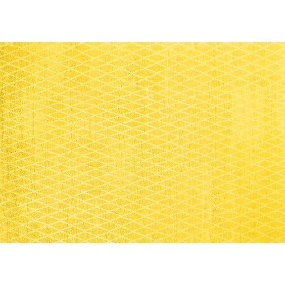 Ahgly Company Machine Washable Indoor Rectangle Solid Yellow Modern Area Rugs, 5' x 7'