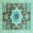 thumbnail image 1 of Ahgly Company Indoor Square Abstract Light Blue Modern Area Rugs, 8' Square, 1 of 4