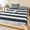 Navy Blue, Midnight, Stark White, Arctic, variant on Cal.King Size Fitted Sheet Set - Navy Blue Stripe 3 Piece Bedding Sets 16" Deep Pocket Fitted Sheet with 2 Pillowcases, Nautical Striped Modern Minimalist Geometric Microfiber Hotel Bed Sheets
