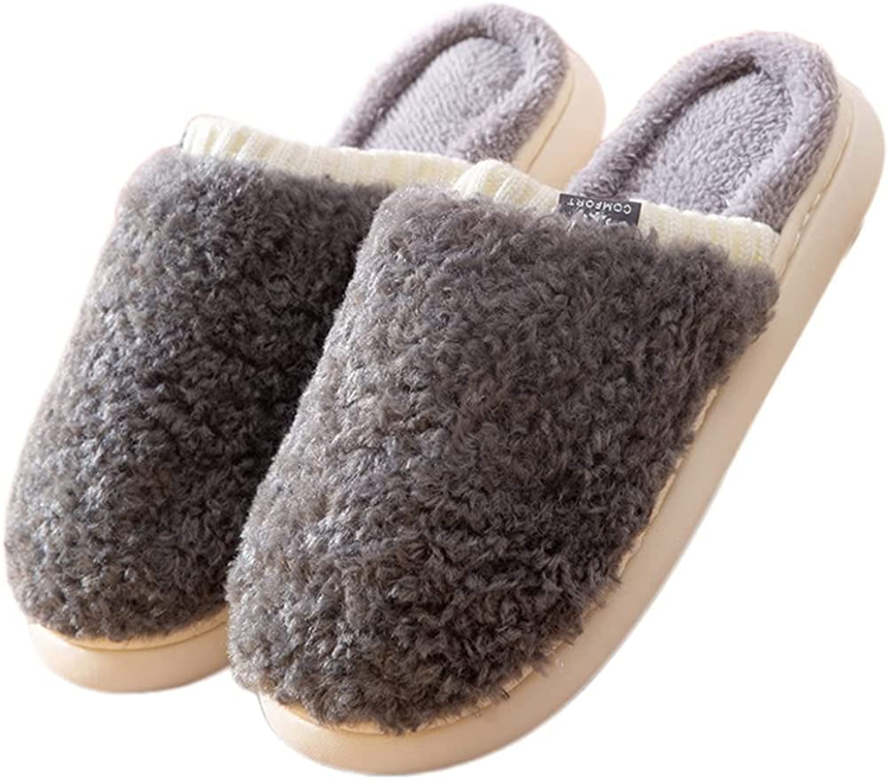 CoCopeanut Women Slippers Warm Fluffy Fur Slip On House Slipper Soft
