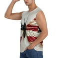 thumbnail image 3 of Goofa American Flag Butterfly Wall Printed Men's Sleeveless T-Shirt - Athletic Gym Workout Tank Top for Men - Moisture-Wicking, UPF 30+ Quick-Dry Muscle Tee-, 3 of 8