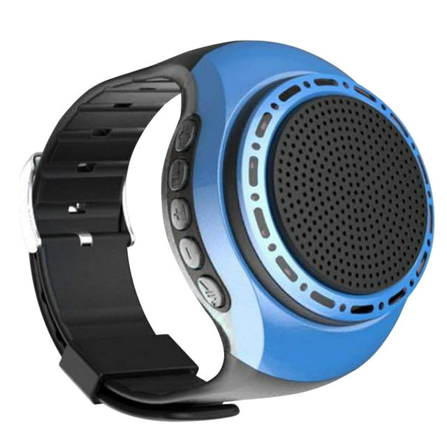 Reloj de pulsera SunyaMood con altavoz, radio FM, recargable por USB y compatible con Bluetooth (azul)
