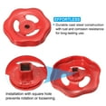 thumbnail image 3 of Uxcell Outside Faucet Handle Square Stem Hole 8x8mm, Cast Iron Faucet Round Wheel Handle with Screws Spacer, Red,2Pcs, 3 of 5