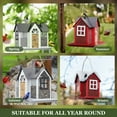 thumbnail image 3 of Kingsyard Weatherproof Metal Bird Feeder House, Triple Feeders for Outside Finch Cardinal, Red, 3 of 7