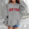 thumbnail image 2 of Byoo Big Girl's New York Printed Hoodie Kids Sports Long Sleeve Hooded Sweatshirt Top, 2 of 4