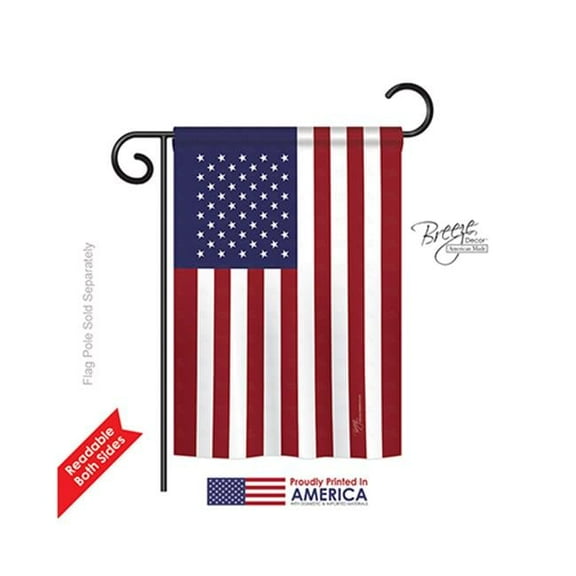 Breeze Decor 58184 Patriotic USA 2-Sided Impression Garden Flag - 13 x 18.5 in.