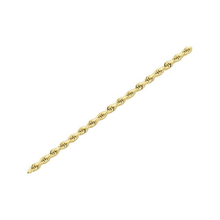 Cut The Rope Christmas 1-23 Diamond Cut Rope Chain Bracelet in 14K Yellow Gold 7 Inches (2.00 mm) ()