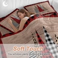 thumbnail image 4 of Merry Christmas Bedding Duvet Cover Set King Size 4 Pieces Leopard Red Black Plaid Stripes Wooden Texture Bedding Set with Zipper Closure, 1 Comforter Cover 92x106 Inch 1 Flat Sheet & 2 Pillow Cases, 4 of 7
