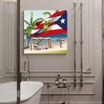thumbnail image 4 of Canvas Wall Art Summer Beach Puerto Rico Flag Picture Modern Artwork Printed on Canvas - Oil Painting for Wall Decor - Stretched and Framed Ready to Hang(12" x 12"), 4 of 6