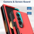 thumbnail image 4 of ELEHOLD for Samsung Galaxy Z Fold 4 Rugged Case, Armor Hard PC Soft TPU Hybrid Anti-Drop Camera Lens Protection Shockproof Glossy Non-Slip Slim Fit Case for Z Fold4 7.6 inch,Red, 4 of 6