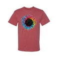 thumbnail image 2 of Wild Bobby, Colorful Tie Dye Sunflower Womens, Streetwear, Men's Graphic Tees, Vintage Heather Red, Medium, 2 of 3