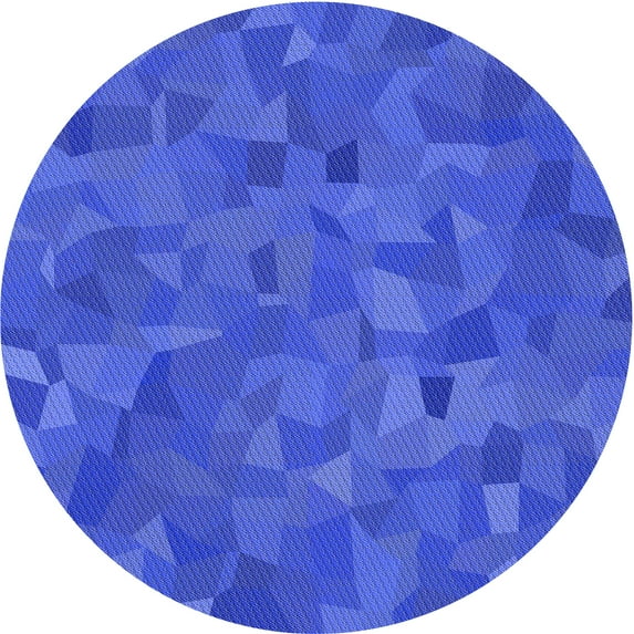 Ahgly Company Machine Washable Indoor Round Transitional Blue Ribbon Blue Area Rugs, 4' Round