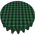 thumbnail image 4 of Round Tablecloth 60 Inch, Classic Green Buffalo Plaid Round Tablecloth Water Resistant Tabletop Cover Kitchen Tablecloth for Party, Wedding, Cocktail, Banquet, Festival, 4 of 8