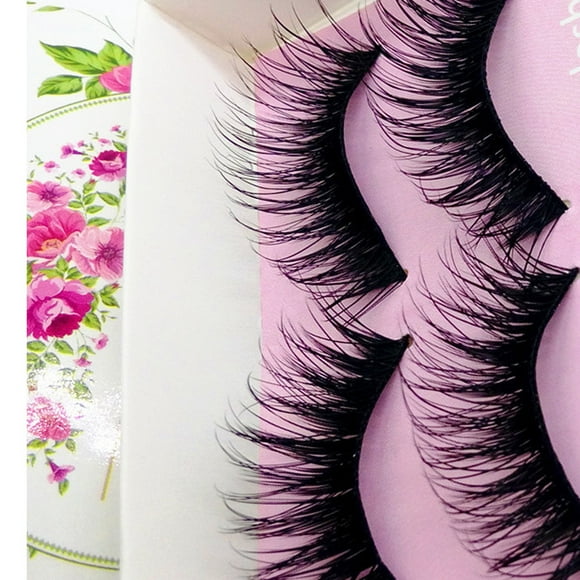 KBANNICAL 5 Pairs Fashion Natural Handmade Long False Black Eyelashes Makeup False Lashes Individual Pads for Tint 3d Eyelashes Eyelash Clusters Cluster Eyelashes