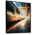 thumbnail image 2 of Designart "Luminous Trail Train Under Lights I" Modern Floater Framed Canvas Art Print, 2 of 7