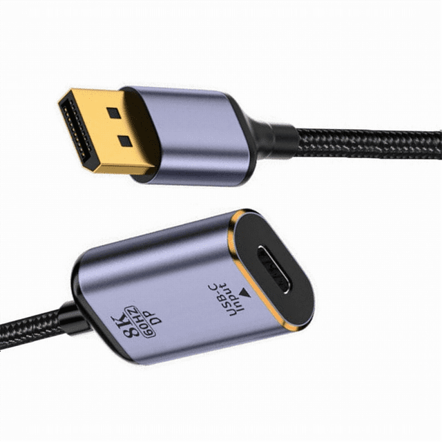 Adaptador Convertidor USB-C A Displayport, Conector Hembra USB-C Tipo C A Displayport 1.4, Cable HDTV 8K A 60 Hz para Tableta