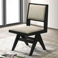 thumbnail image 4 of LSI Contemporary Dining Chairs Black Wood Frame with Light Gray Fabric, 4 of 8