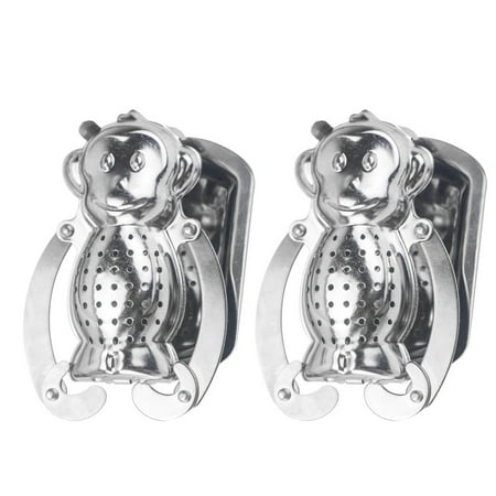 

NUOLUX 2pcs Tea Lover Stainless Steel Tea Strainers Monkey Shape Tea Infusers Filters
