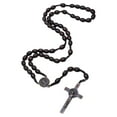thumbnail image 3 of Collar de de con crucifijo Rosarios de madera Regalos para hombre Cadenas de joyería de regalo Collar católico para mujeres Hombres Me Fernando COLLAR COLGANTE, 3 of 5