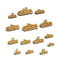 thumbnail image 1 of Submarine with Periscope Underwater Vehicle Wood Mini Charms Shapes DIY Craft Jewelry - With Hole - Various Sizes (16pcs), 1 of 7