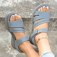 thumbnail image 5 of Hopeusnice Sandals for Women Soft Non-Slip Breathable PU Materials Summer Shoes Open Toe Sandals Trendy Thick-Soled Heel Women's Sandals Shoes for Beach Arch Support Shoes Light Blue 40, 5 of 7