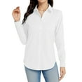 thumbnail image 4 of Womens Summer Tops Shirt Go with Leggings Thermal V Neck Tops for Women Soft Tech Fitted Long Sleeve Top Yoga Workout Top Scrub Jacket Thumb Holes Peach Blouses for on Clearance White 4XL, 4 of 6