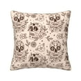 thumbnail image 1 of Square Throw Pillow Covers with Core, Ethnic Style Line Skull Pillows for Sofa Beds, 20" x 20" Multicolor, 1 of 9