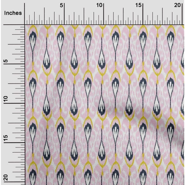 oneOone Viscose Chiffon Fabric Ethnic Ikat Printed Craft Fabric BTY 42 Inch Wide