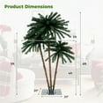 thumbnail image 3 of 3-Piece Pre-Lit Palm Tree Set, 4/5/6 FT Artificial Christmas Tree with 930 Warm White LED Lights and Metal Base, Tropical Xmas Tree for Home, Office, Holiday Decor, Green, 3 of 7