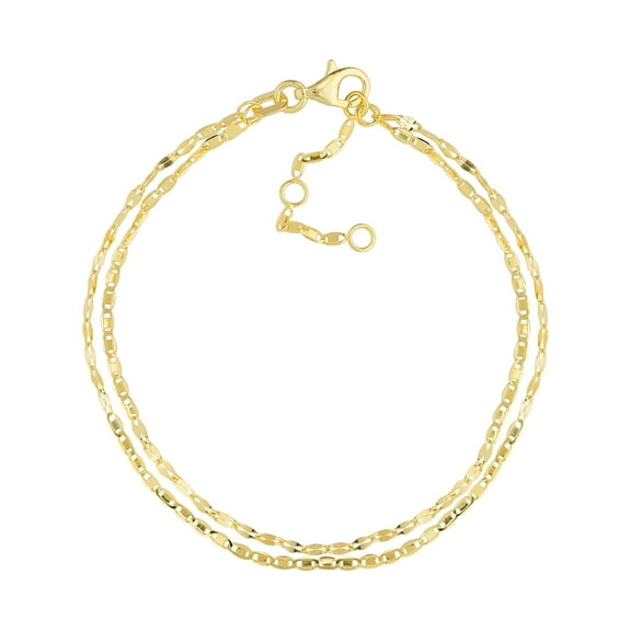 14K Yellow Gold 7.50" Adj. Valentino & Hammered Forzentina Bracelet - Women