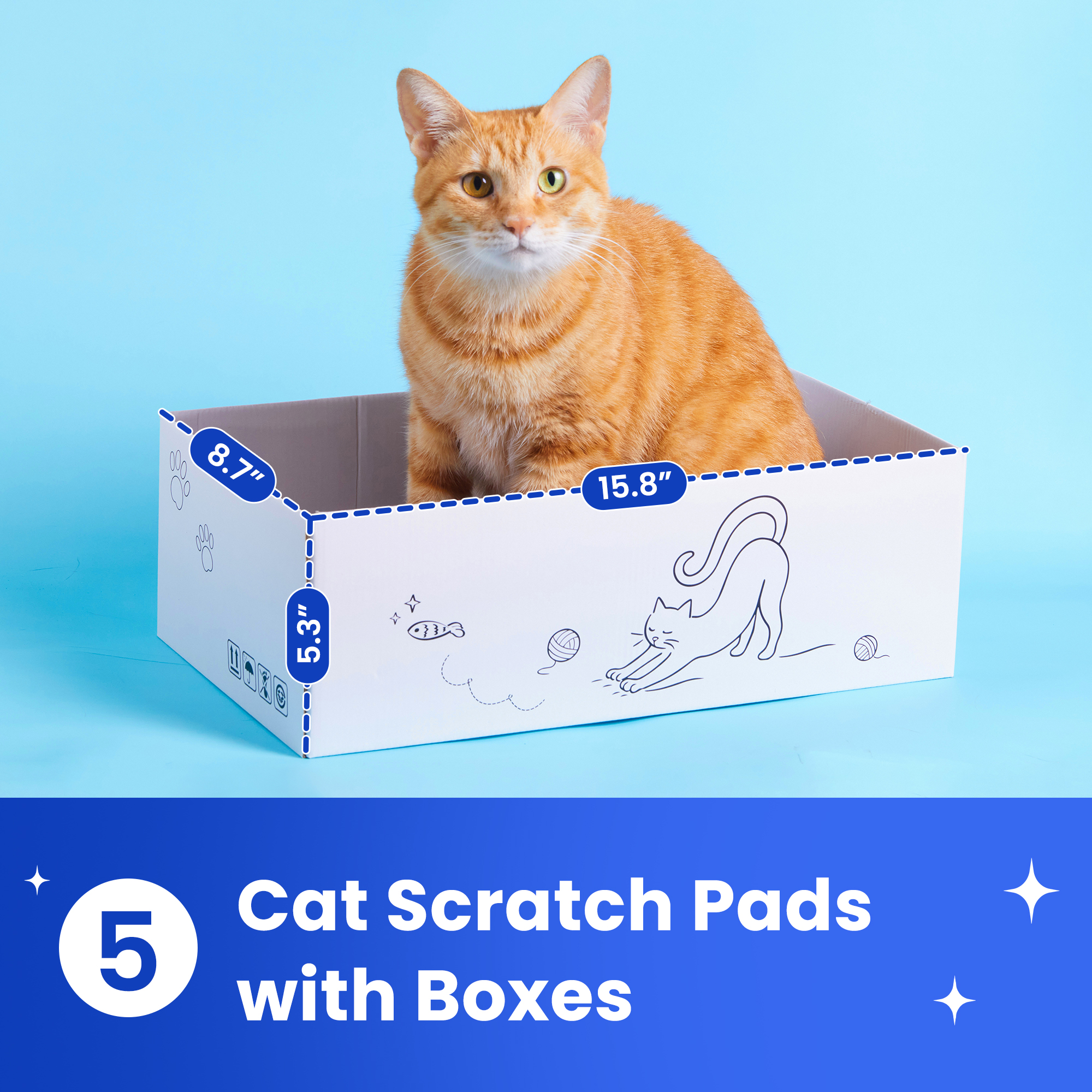 MWPO 5 Pack Cat Scratcher Reversible Corrugated Cardboard photo 4