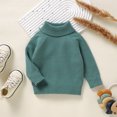 thumbnail image 6 of Toimothcn Casual Infant Toddler Girl's Sweater Long Sleeve Turtleneck Simple Solid Color Knit Sweaters Warm Soft Loose Fit Pullover Knitted Sweater Comfy Girl's Clothing, 6 of 9