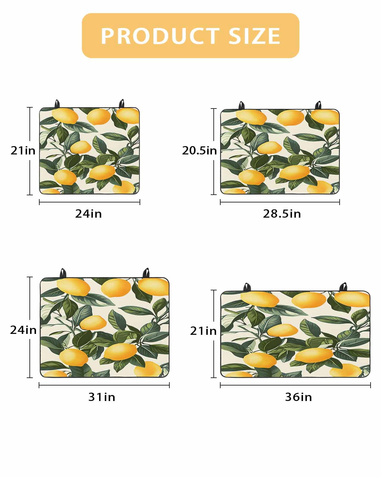 nqOlkjepod Large Induction Cooktop Protector Mat 36"x21", Summer Lemon Stove Top Covers for Electric Stove, Watercolor Yellow Green Leaves Fruit Stove Burner Cover Mats, Glass Top Stove Cover
