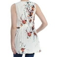 thumbnail image 3 of FREE PEOPLE Womens Ivory Floral Sleeveless V Neck Tunic Top M, 3 of 3