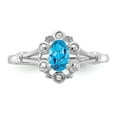 thumbnail image 5 of 925 Sterling Silver Rhodium-plated Light Swiss Blue Topaz & Diam. Ring Size: 10; for Adults and Teens; for Women and Men, 5 of 5