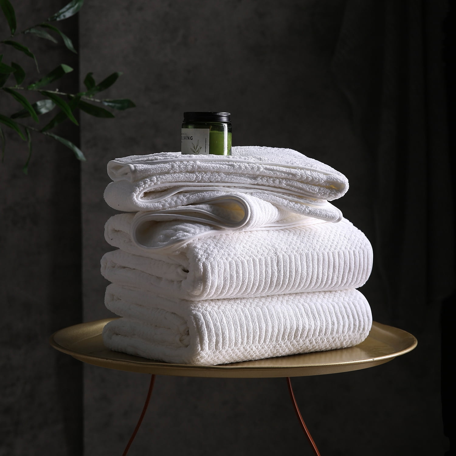 Jessy Home 12 Pack White Hand Towel Set 16"x31" Soft Highly Absorbent Quick Dry Bathroom Towels 600 GSM Microfiber Plush Towels