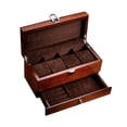 thumbnail image 3 of Double Layer Watch Box Multifunctional Practical Storage Case Display Holder for Dark Brown, 3 of 8