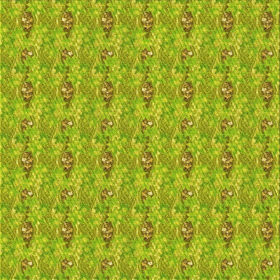 Ahgly Company Machine Washable Indoor Square Transitional Dark Yellow Green Area Rugs, 4' Square