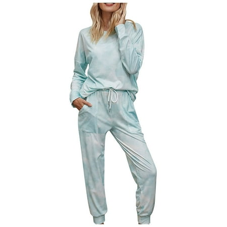 

KI-8jcuD Set Sets Sweatsuit Top Pcs Sleeve Sweatpants Drawstring Tie-Dye Women Long Women s Trousers Suit Women s Plus Size Overalls Maternity Rompers and Jumpsuits Insulated Bib Holiday Outfits for